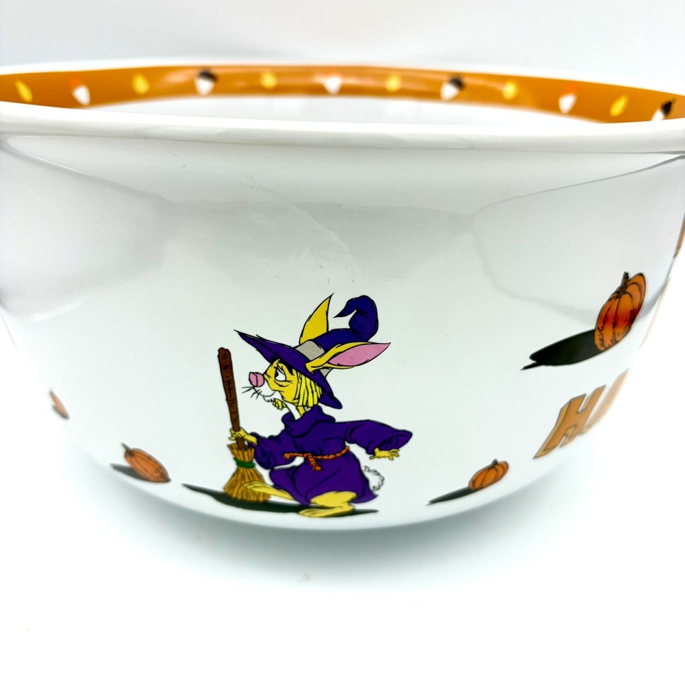 Disney Winnie the Pooh Happy Halloween Large Ceramic Serving Candy Bowl - Picture 6 of 9